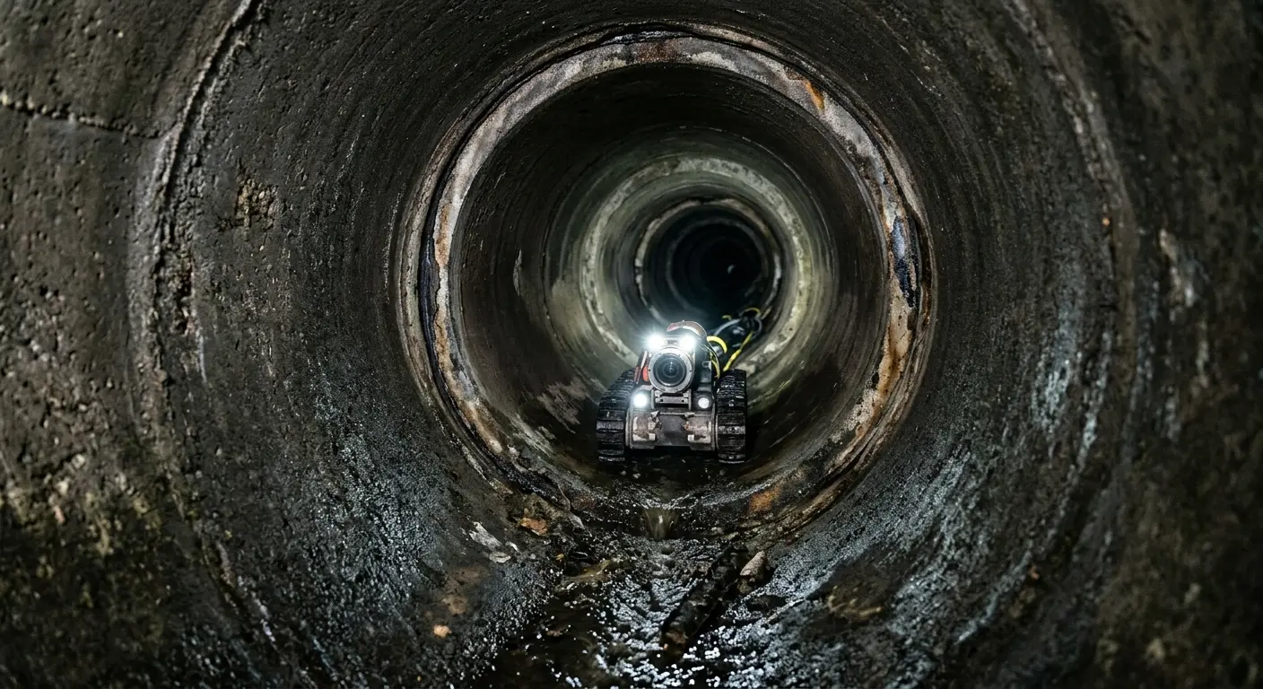 Robotic sewer camera inspecting pipe interior for Sewer Line Cleaning in Kailua-Kona